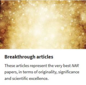 Photo - Breakthrough articles represent the very best NAR papers, in terms of originality, significance and scientific excellence.